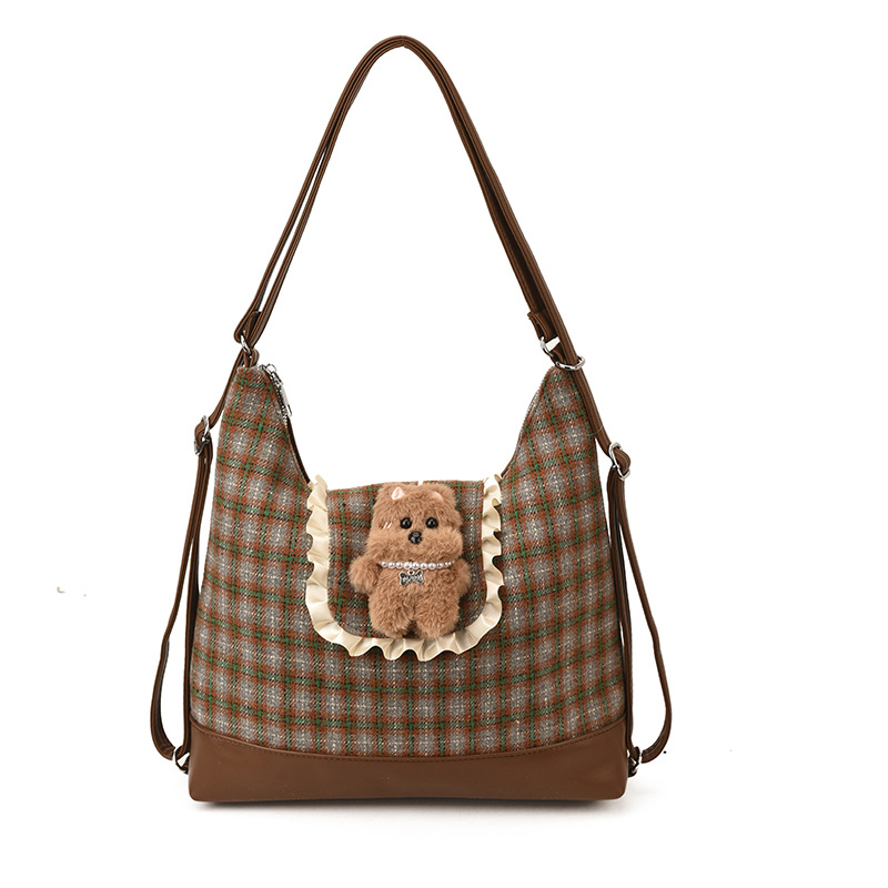 Bolsa de hombro para hombres y mujeres de estilo coreano, gran capacidad para salir, bolso de mochila, cartón de dibujos animados, oso, bolso para padres e hijos.