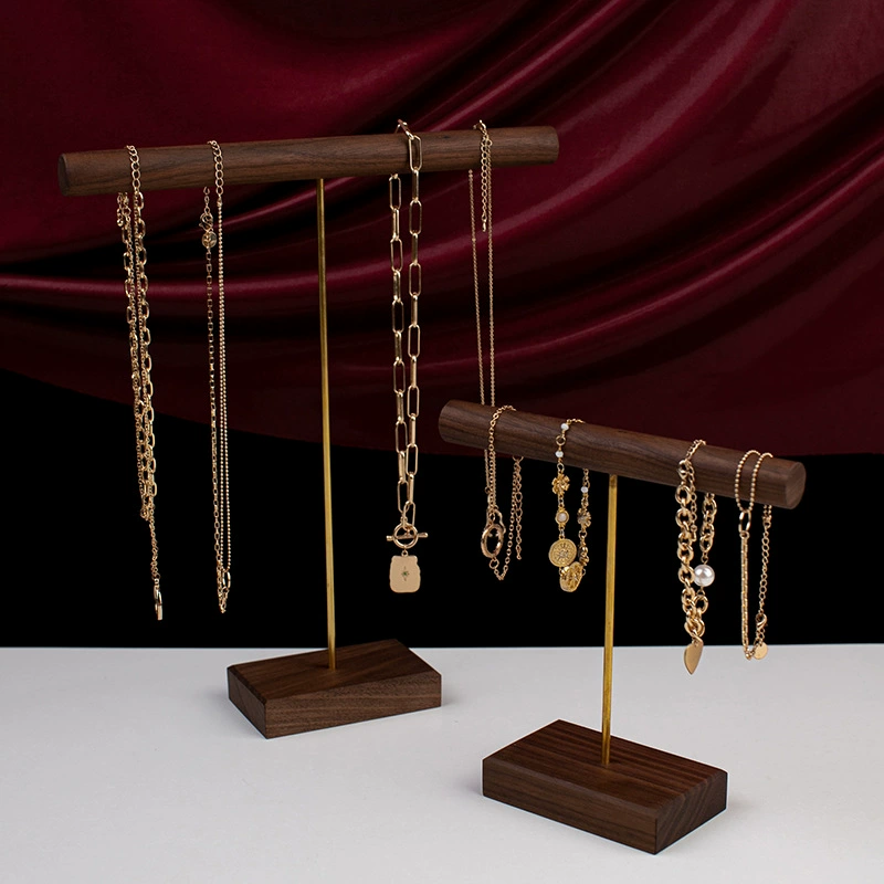 Креативный ювелирный магазин, ювелирные изделия, ожерелье, браслет, дисплей, ювелирные изделия, фотография, дисплей, реквизит, ореховое дерево