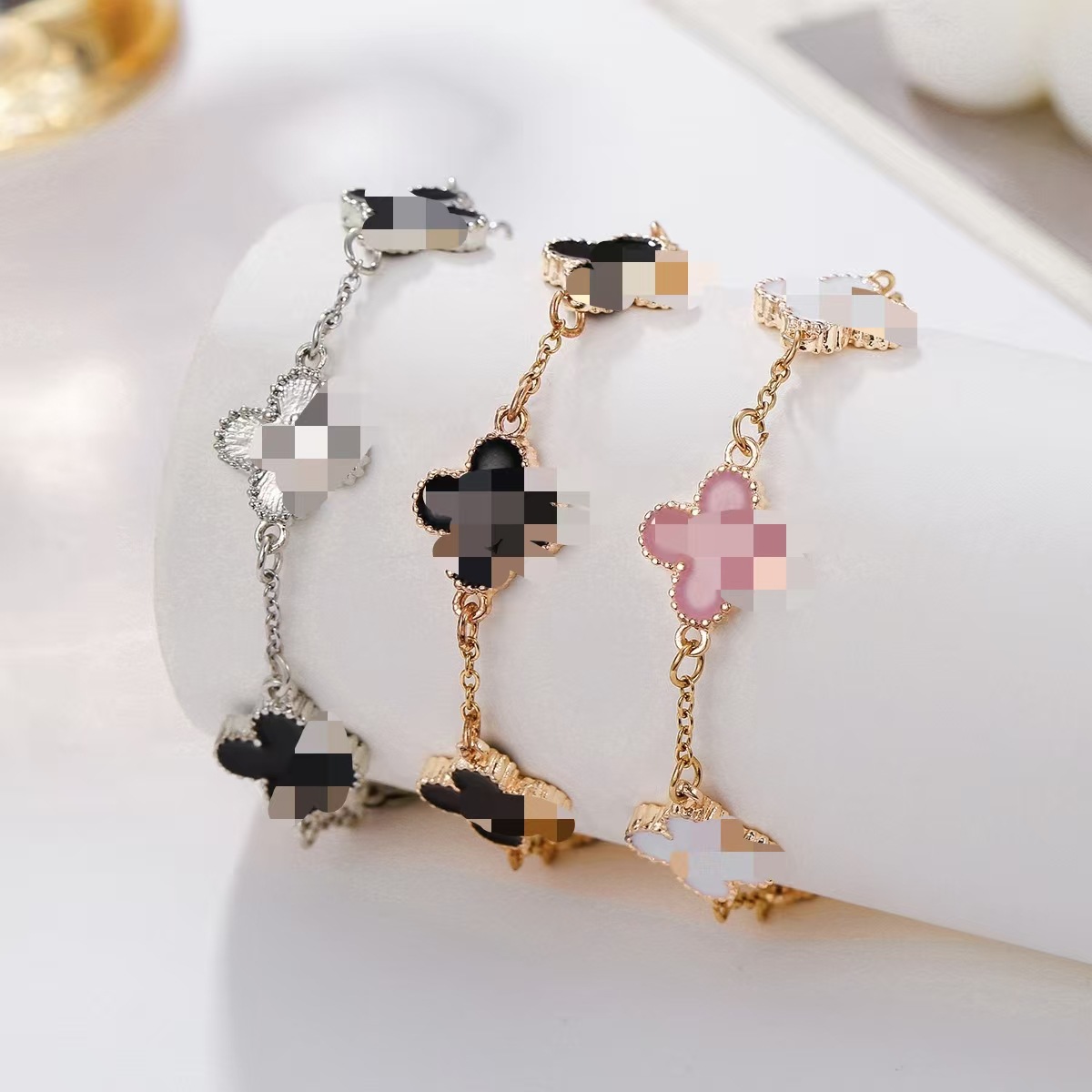 Cross-Border New Four-Leaf Clover Bracelet for Women Korean Dongdaemun Simple Ins Good Luck Four-Leaf Clover Versatile Bracelet Chain