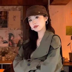 日系褶皱鸭舌贝雷帽女春秋新款文艺复古做旧马术帽子报童帽显脸小