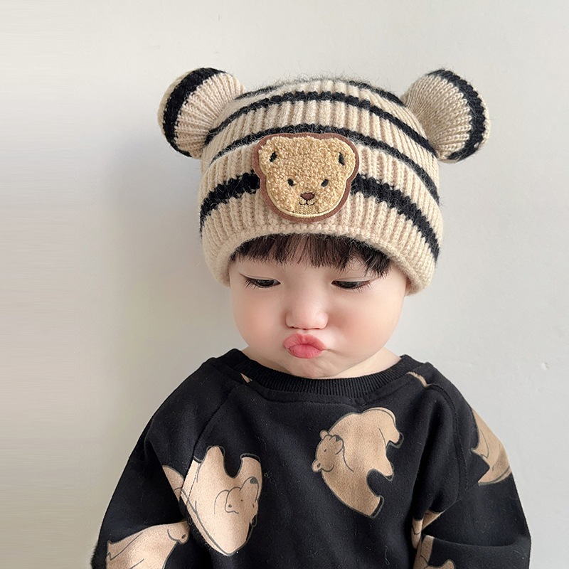 Children Unisex Cartoon Style Stripe Jacquard Wool Cap display picture 1