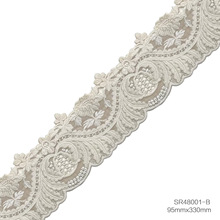 厂家批发 高档法式布艺水溶蕾丝窗帘刺绣花边 家居软装辅料lace