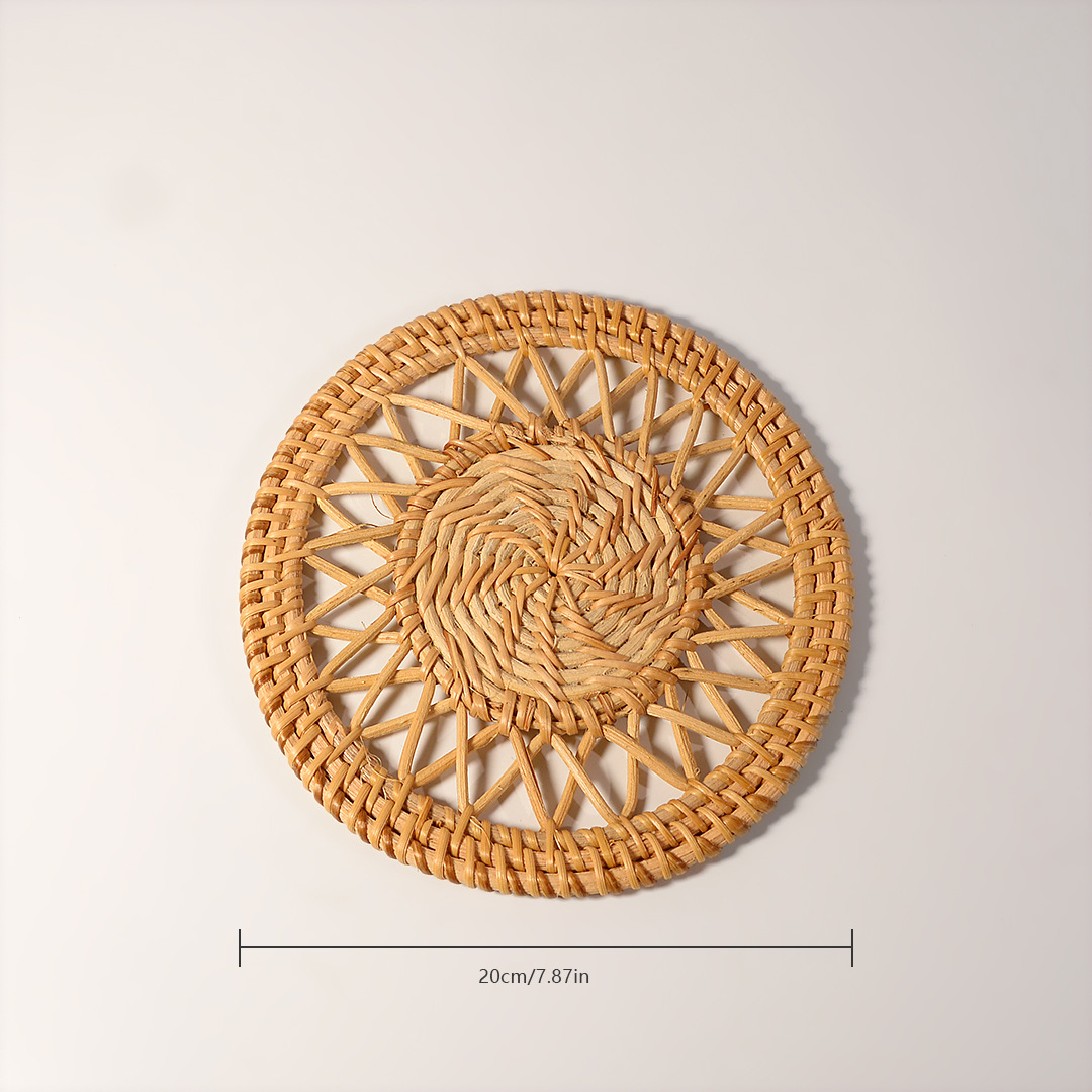 Posavasos de ratán, manteles de aislamiento térmico, colgantes de decoración de paredes de casas de familia nórdicas, porche para el hogar, sala de estar, adornos de tejido, adornos