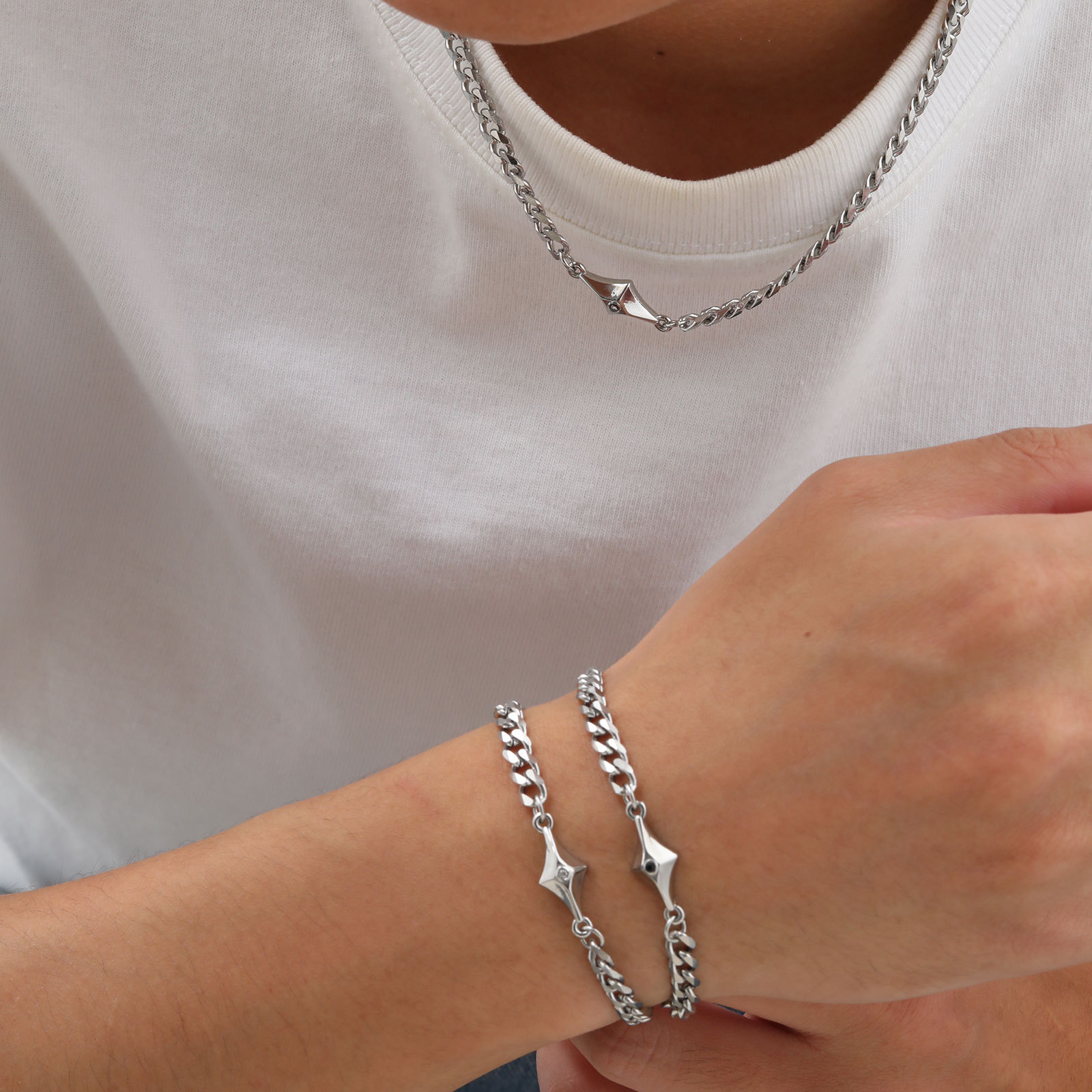 Jewelry Stainless Steel Cuban Bracelet Men's Hip Hop Personality Men's Simple Bracelet Jewelry 2226