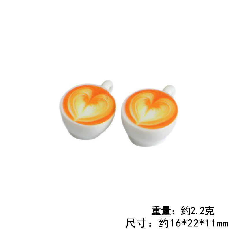 仿真立体拉花杯子迷你微缩食玩咖啡杯托盘树脂摆件娃娃屋装饰模型|undefined
