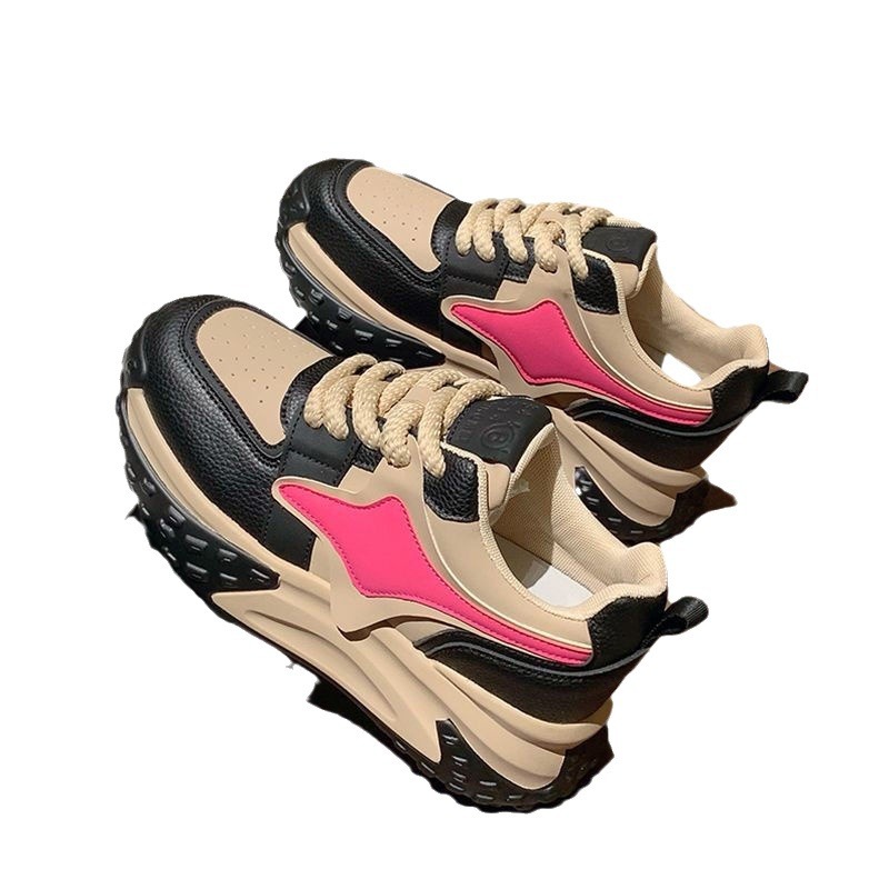 PLOVER zapatos de papá de mujer super caliente red zapatos de altura baja explosivo primavera y otoño zapatos de mujer zapatos deportivos casuales con suela gruesa