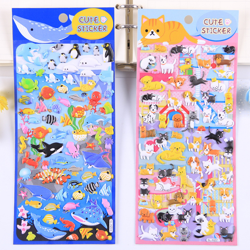3D 象、ライオン、ペンギン 立体ステッカー 漫画動物園 子供 赤ちゃん 知育 報酬ステッカー DIYデコレーション|undefined