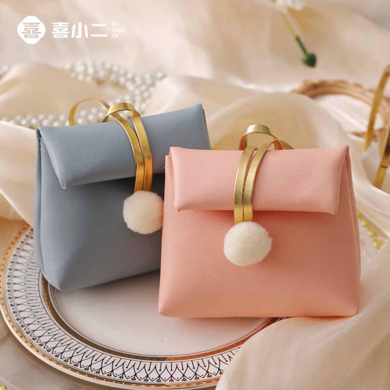 新しいアイデア結婚喜糖箱皮質手提げ喜糖袋結婚式お土産キャンディー箱喜糖包|undefined