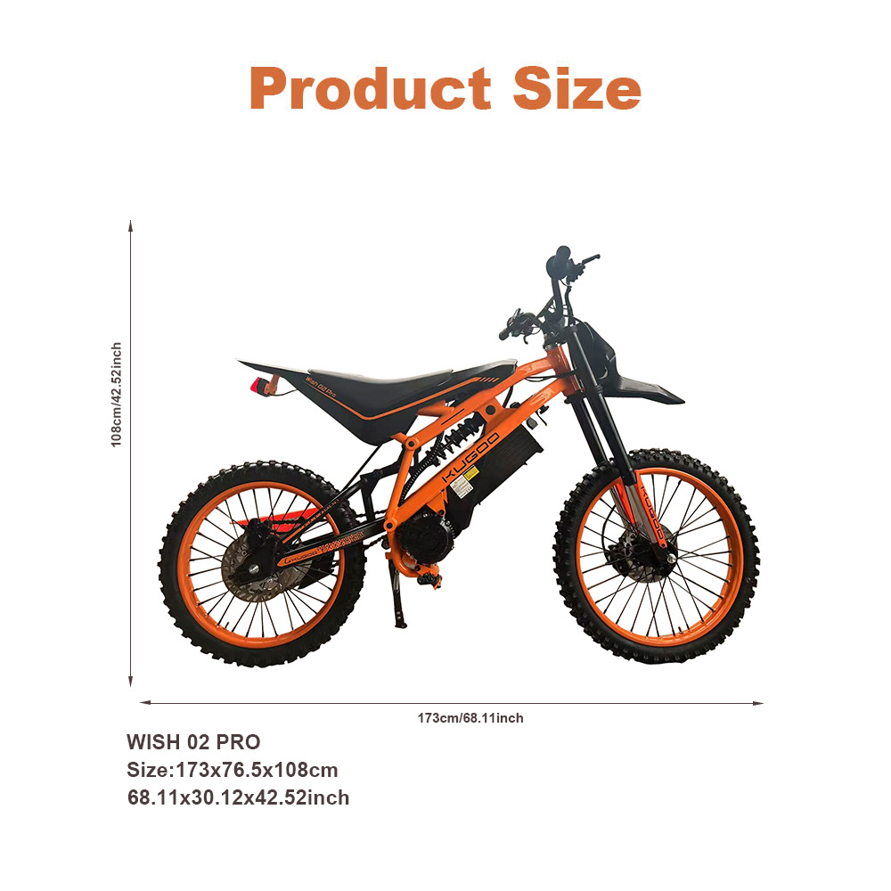 Kugoo Wish 02 Pro Electric Motorcycle 2500W 60V 27Ah Electric Bicycle Exclusively for Cross-Border Sales