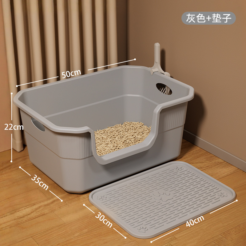 猫砂盆超大号防外溅猫厕所巨大开放式猫砂盆子巨型特大号猫沙盆|undefined
