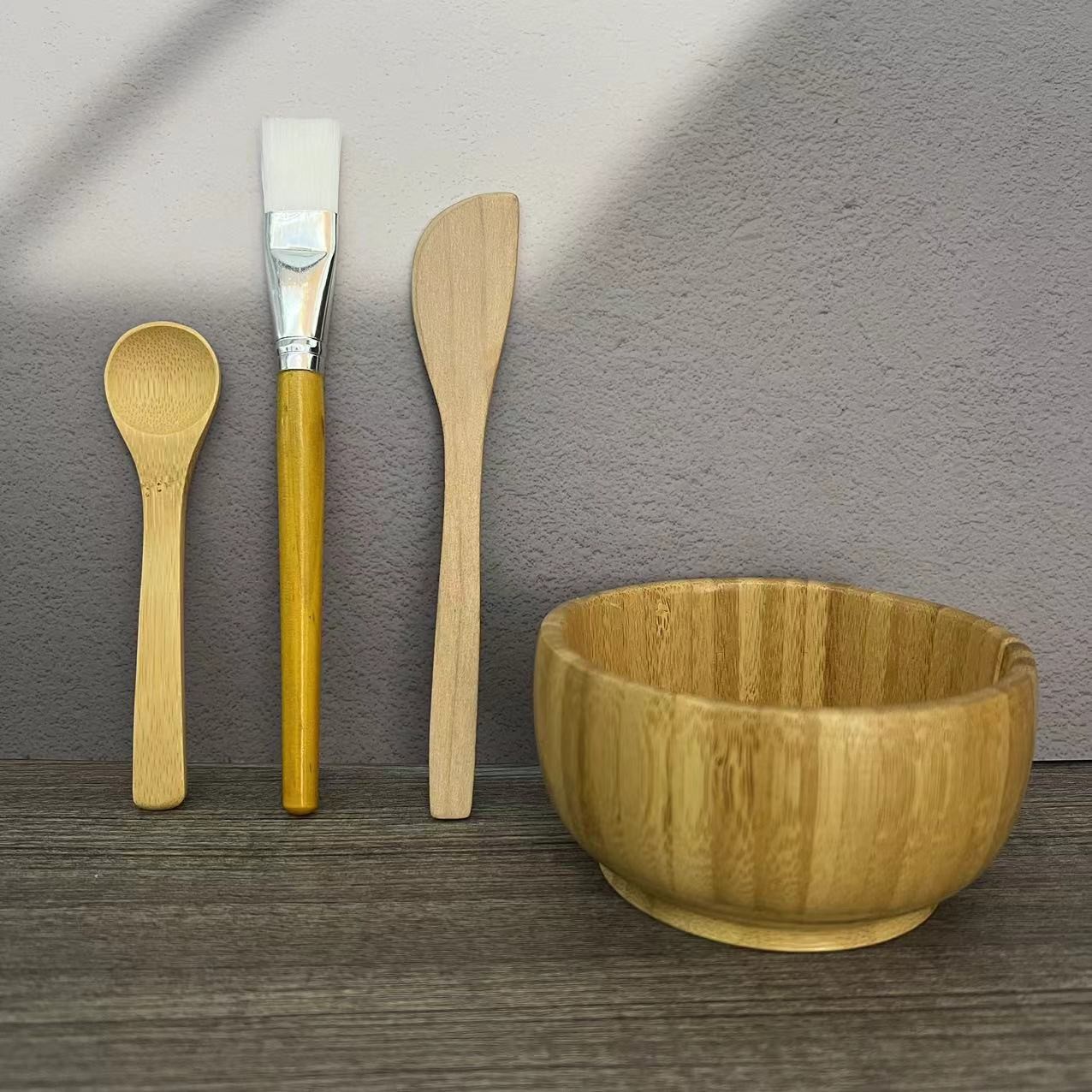 Bamboo Bowl Household Personalized Children's Tableware Baby Bowl Bamboo and Wood Adult Bamboo Bowl Mask Bowl with LOGO