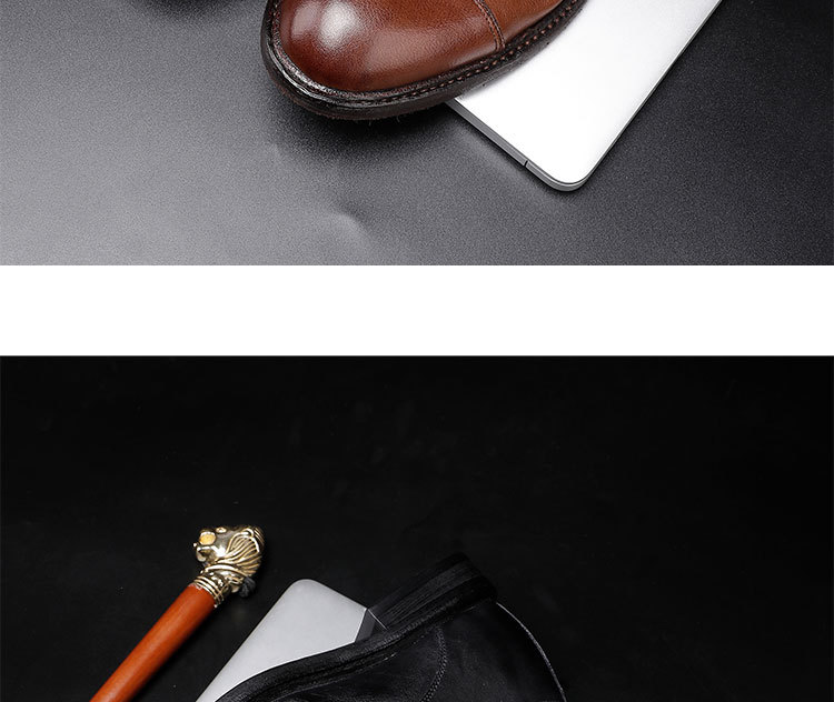 Leather outsole washed retro formal spring and autumn men low top lace-up classic shoes pointy Derby leather Shoes men shoe fashion_voghion.com