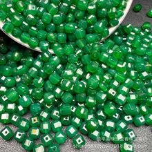 8mm天然巴西绿玛瑙魔方散珠多宝半成品diy手链项链配珠串珠配珠