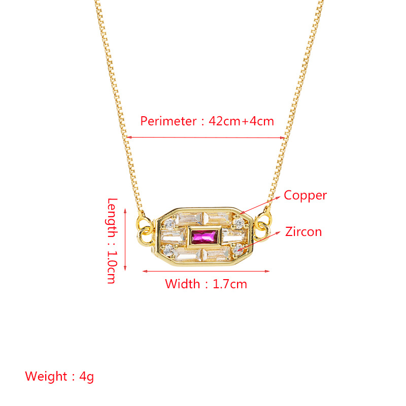 Temperament Micro-inlaid Zircon Square Brand Pendant Necklace Earrings display picture 1
