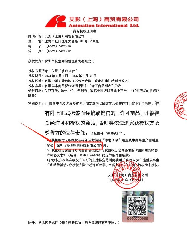 哆啦26年授权