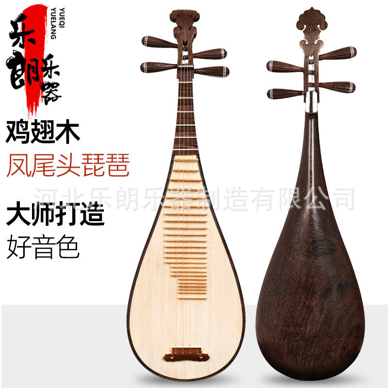 Pipa Mahogany Musical Instrument for Beginners, Children and Adults, Playing Grade Examination, Factory Wholesale, Full Set of Accessories, Strings, Five-String Piano