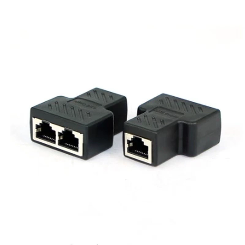 Сетевой разветвитель 8P8C для кабеля сетевого интерфейса RJ45, разветвитель один к двум, 2 порта, формованный
