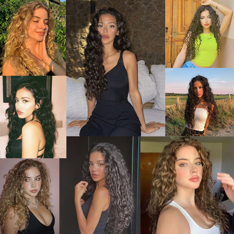perruque ensemble de 7 pièces perruque en soie de maïs extension de cheveux pour femme 56 cm extension de cheveux sans couture à usure naturelle_voghion.com