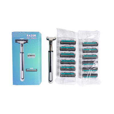 现货新品盒装双层剃须刀老式手动刮胡刀男士胡须刀刮毛刀外贸