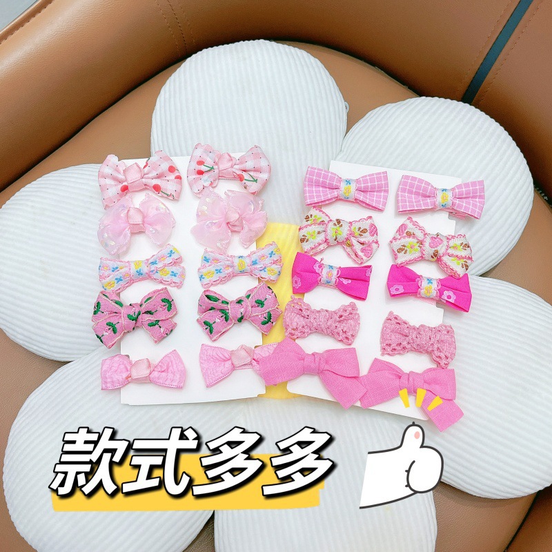 Niños arco lindos clips para el cabello bebés bordas clips laterales red princesa tocado de cabeza niñas frente conjunto de clipes