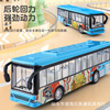 Metal realistic bus with light music, double-layer transport, car, scale 1:60