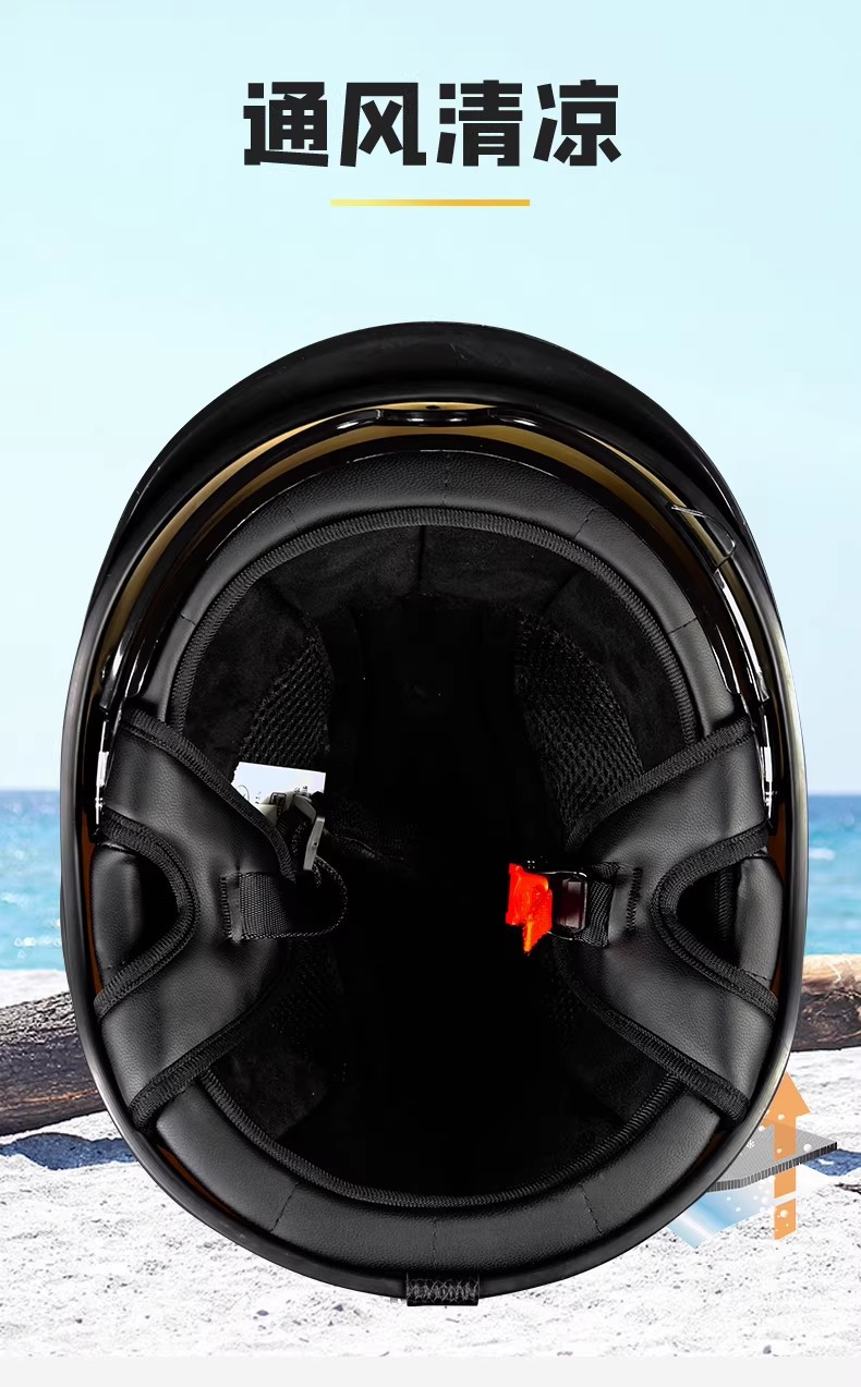3C certified retro motorcycle helmet for men and women, summer scooter half helmet, electric vehicle helmet, Japanese-style scoop helmet