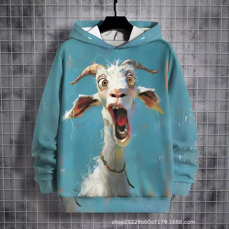 Funny Goat Scream 3D Printed Men's Hoodie Angry Goat Pattern Hoodie Direct from Manufacturer Funny Goat Scream 3D Printed Men's Hoodie Angry Goat Pattern Hoodie Direct from Manufacturer