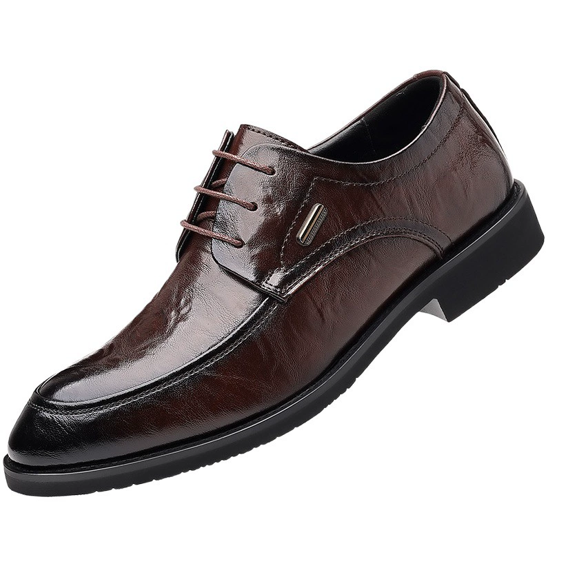 Мужская кожаная обувь для бизнеса мягкая кожаная обувь на шнуровке
