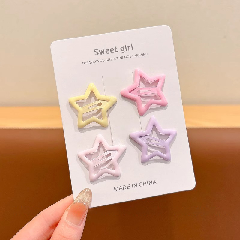 Color caramelo, simple y de moda, estrella del amor, pinza para el cabello dulce, personalidad de niña, pinza lateral, pinza para el cabello rota, accesorios para el cabello para niños