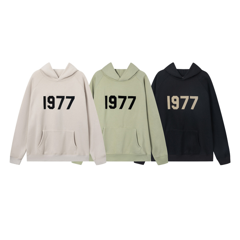 Fog Season 8 Essentials Multi-Line 22Ss 1977 Digital Flocked Sweatshirt High Street Casual Hoodie