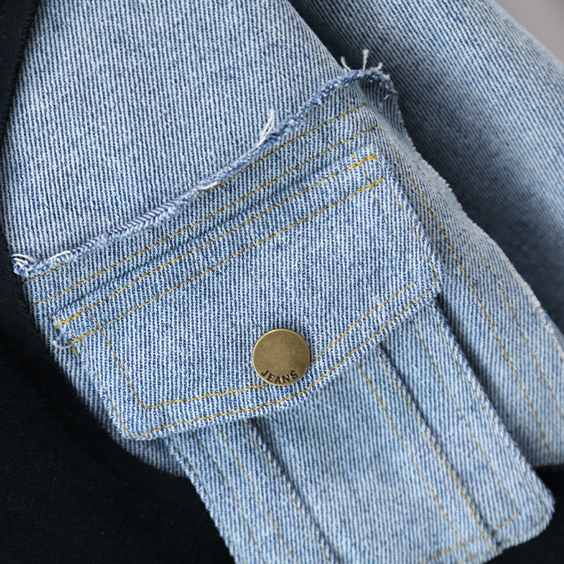 5909 traje de suéter para niños 2024 otoño nueva ropa de primavera y otoño para niños Traje de dos piezas de mezclilla cool para niños