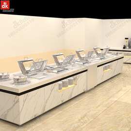 单位食堂石英石移动布菲台高端定制自助餐台图片厂家直销