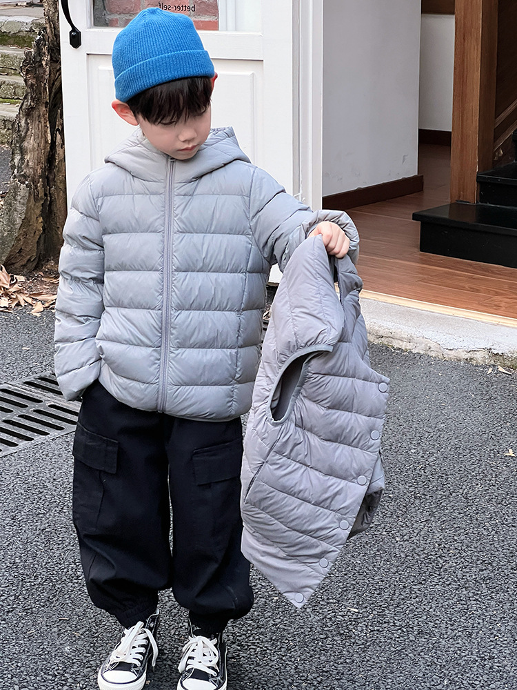Ropa infantil de niño chaqueta de plumón de invierno para niños 90 chalecos blancos de invierno chaleco de plumón de niño pequeño