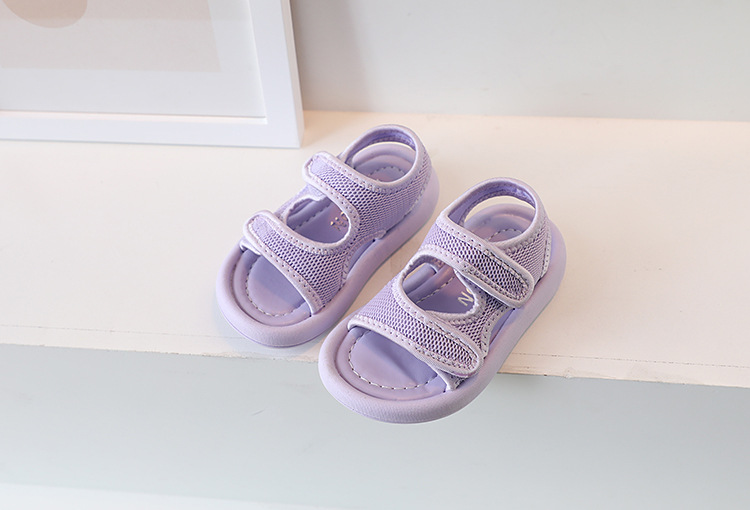 Chaussures d'été en tissu coréen pour enfants, sandales à Velcro respirantes à la mode pour bébés hommes et femmes, plage_voghion.com