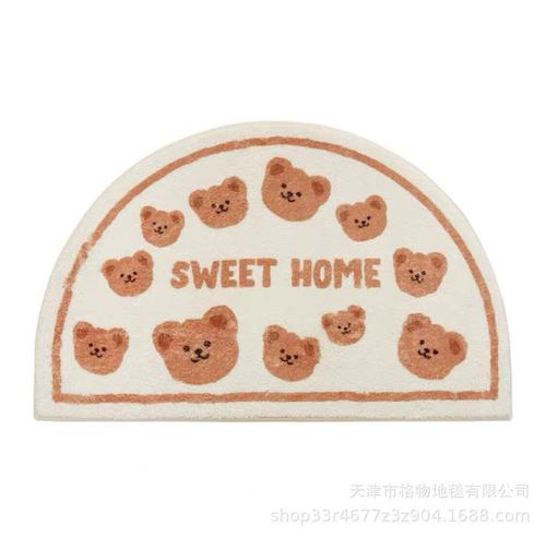 Cross-border cute cartoon imitation cashmere carpet bathroom bathroom water-absorbent home ins door mat bedroom carpet