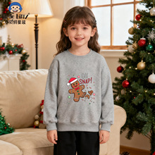 跨境欧美25年新款儿童圆领卫衣卡通时尚圣诞节秋季针织套头衫卫衣