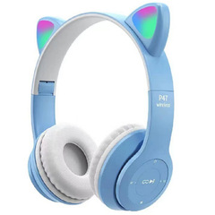 国境を越えたbluetoothイヤホンp47mアニメ発光猫耳ステレオヘッドフォンヘッドセット運動イヤホン