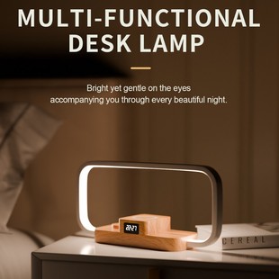 Three-In-One Wireless Fast Charging Touch Night Light Clock Bedroom Bedside Table Lamp Mobile Phone Watch Earphones Wireless Charging