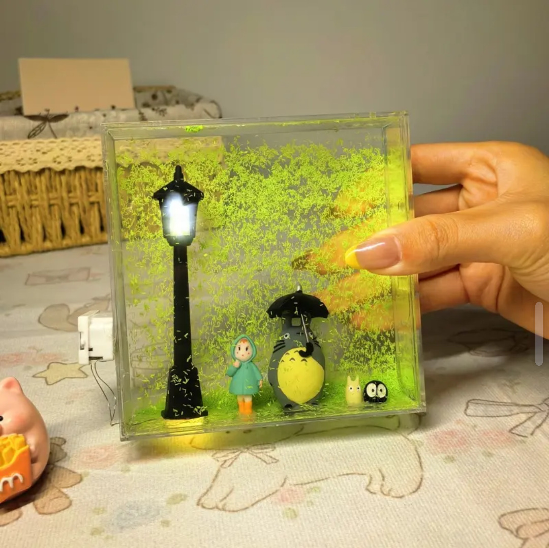 Totoro Liuma Night Light Paquete de material de bricolaje hecho a mano para niñas, novias, novios, novias, regalos creativos