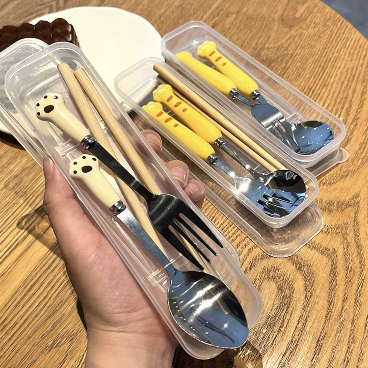 Creative cute brand spoon stainless steel, tableware, handheld high quality set