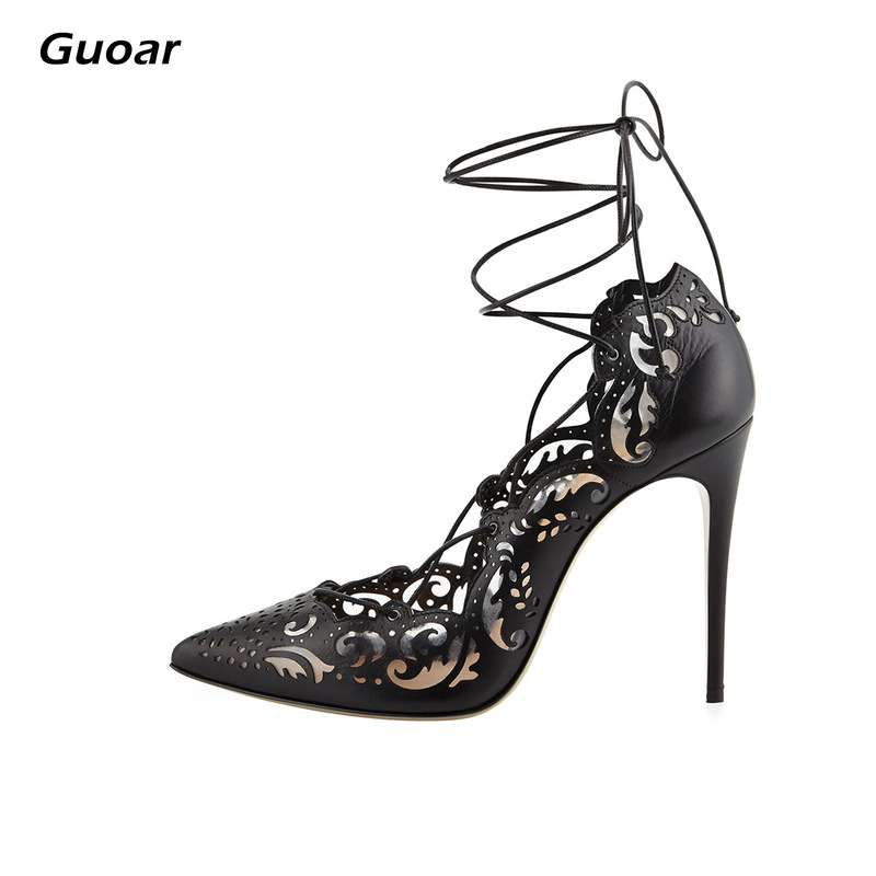 Hollow Pattern Pointed Toe Shallow Mouth Strap 12cm Thin Heel All-match Sexy Women's Single-layer Shoes Hollow Pattern Pointed Toe Shallow Mouth Strap 12cm Thin Heel All-match Sexy Women's Single-layer Shoes