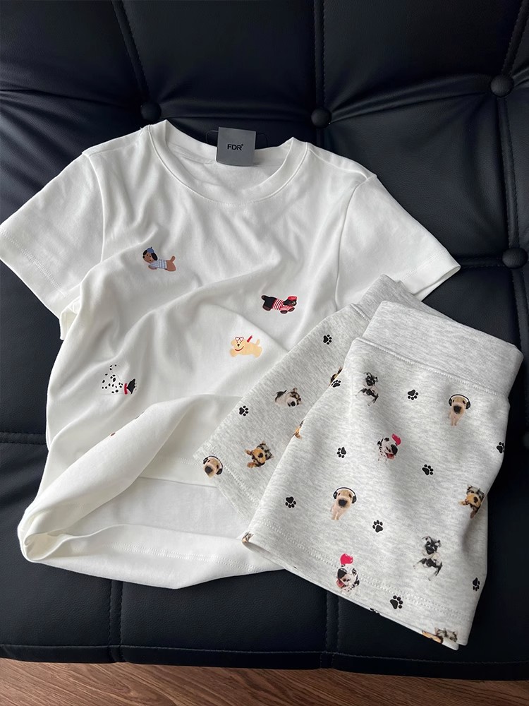Sommar pyjamas set för kvinnor kort ärm bekväma hemkläder_voghion.com