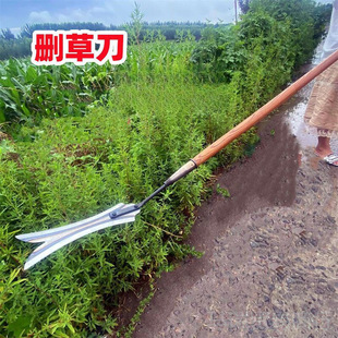 Samarium knife agricultural cutting new thickened all-steel double-edged knife head cutting reed water reclamation in addition to the necessary tools