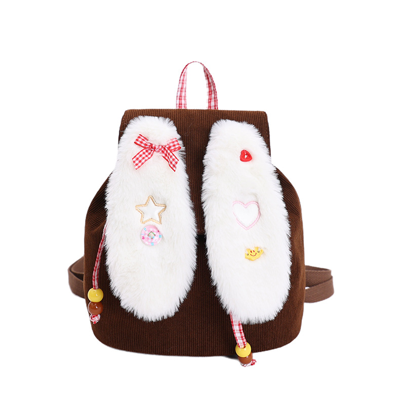 Mochila para niños con orejas de peludo, mochila para bebés de jardín de infantes, mochila para niños y niñas.