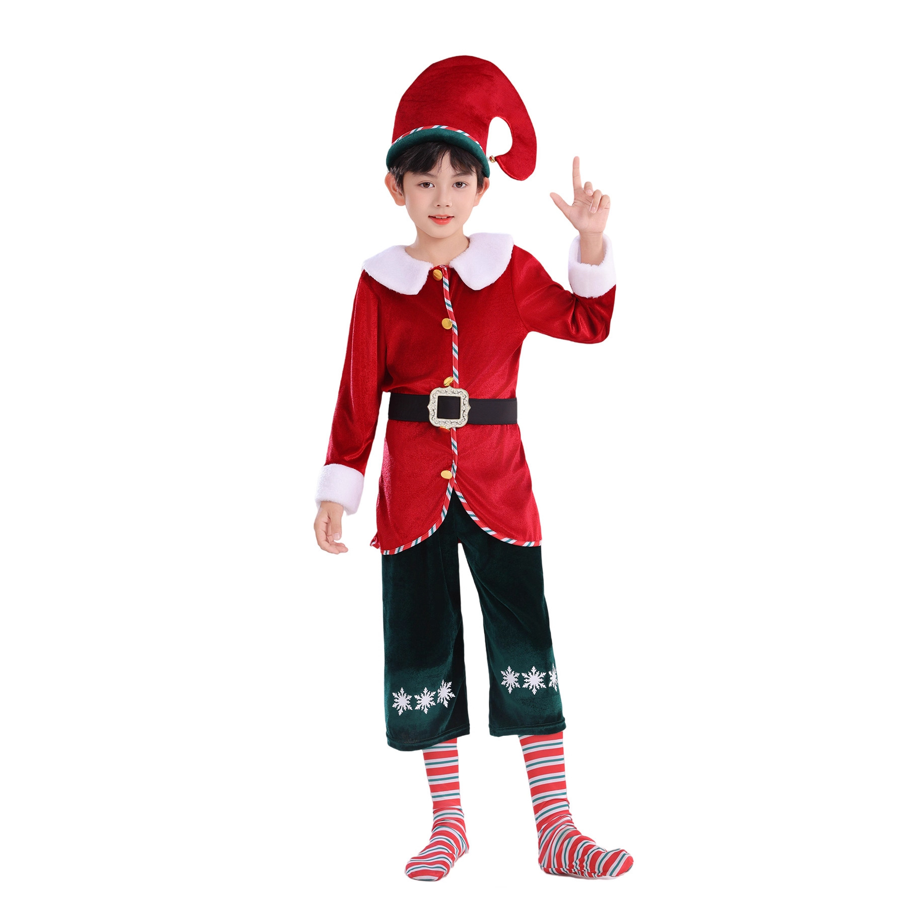 2025 transfronterizos nuevos costumes de Navidad para niños elfos disfraz de espectáculo ropa de espectáculo ropa de papel