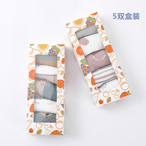 Baby socks spring and autumn cotton socks 0-1 years old newborn baby autumn and winter newborn children warm cartoon cute