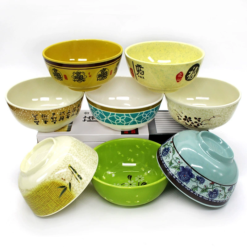 Плотный амин Chinese суповая миска imitation porcelain маленькая тарелка круглая миска для риса для самостоятельного питания столовая обеденная порция порционная миска для ресторана коммерческого использования