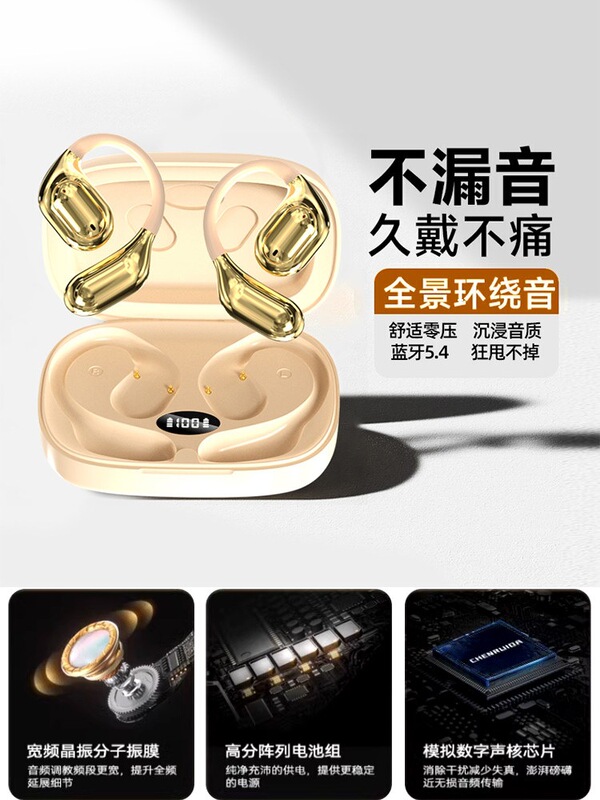 2025 New Model Berlin Sound Bluetooth Earphones Wireless Ear-Hook Type Air Conduction Open Design Non-In-Ear for Running and Sports 2025 New Model Berlin Sound Bluetooth Earphones Wireless Ear-Hook Type Air Conduction Open Design Non-In-Ear for Running and Sports