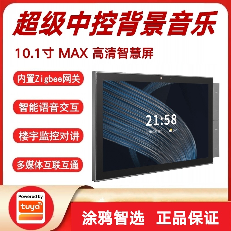 涂鸦方案10.1寸高清智慧屏背景音乐分区主机智能中控屏TPA10-M1M2