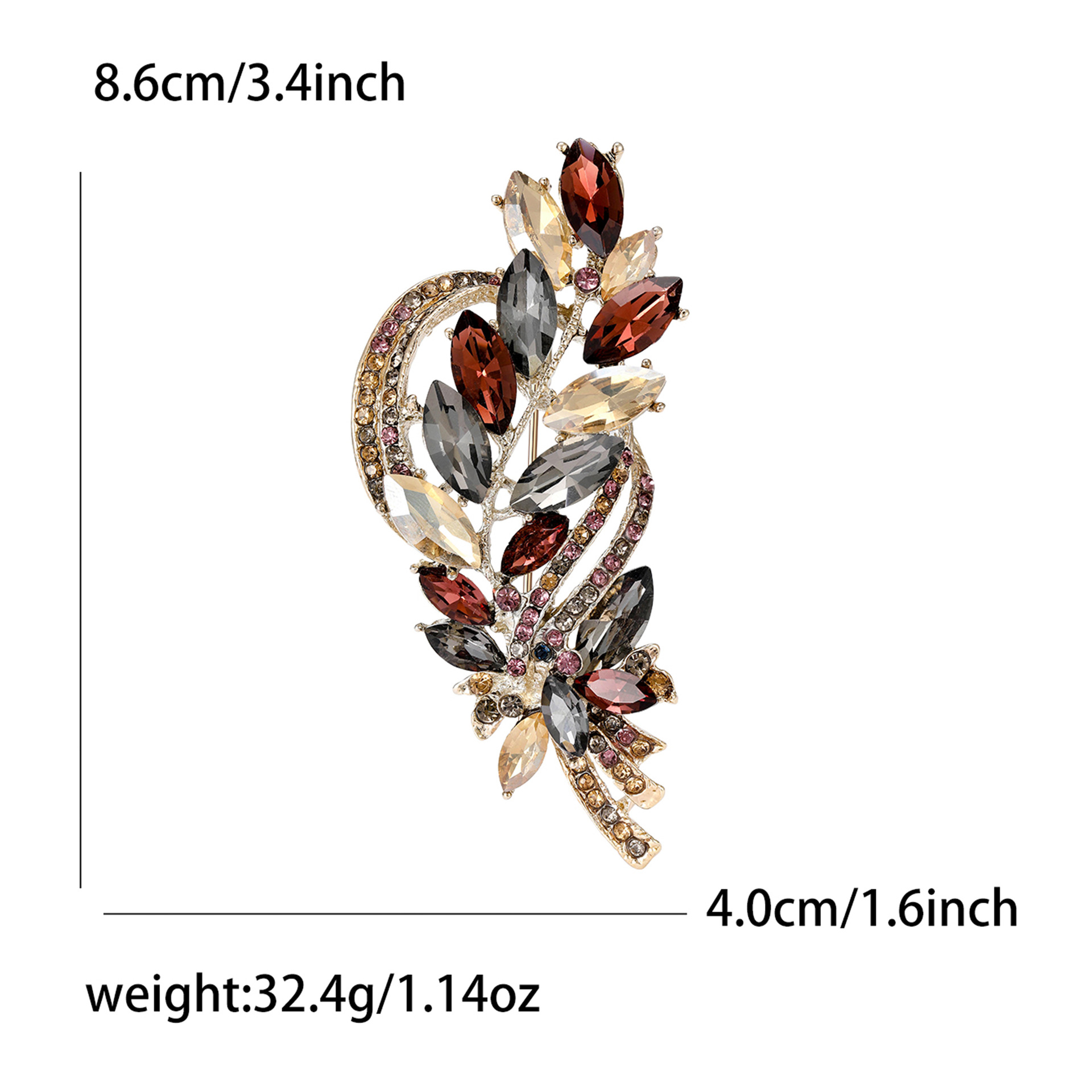 Damen Brosche Mit Perlen Und Kristallen Für Mantel Und Kleid_voghion.com